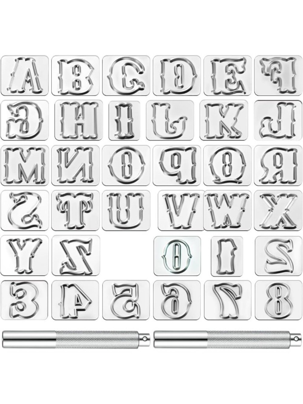 37 Pcs Leather Stamping Tools Kit - Capital Letters & Numbers, Craft Supplies